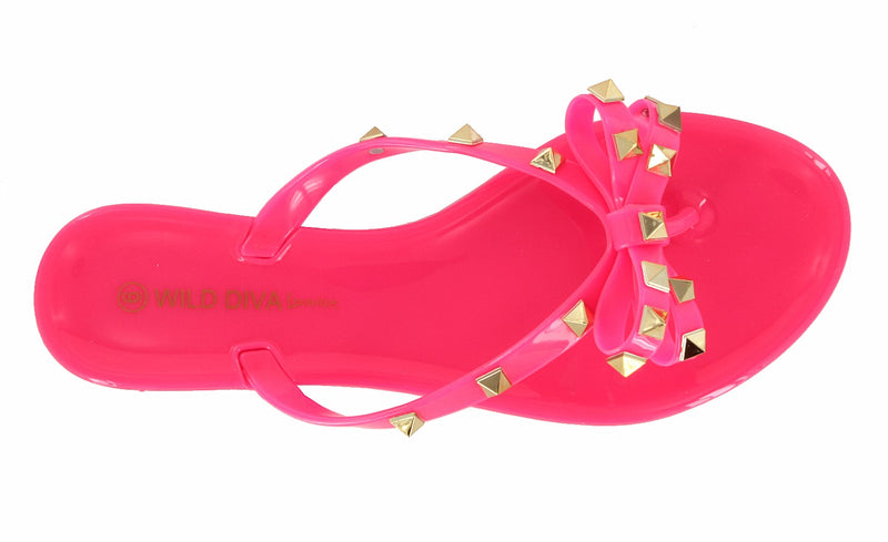 JOJO-01 FLIP FLOP DESIGNER STUDDED JELLY SANDALS