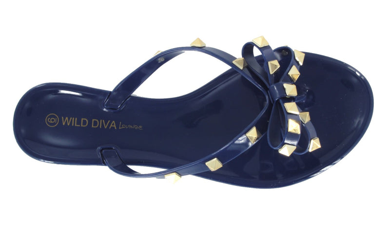 JOJO-01 FLIP FLOP DESIGNER STUDDED JELLY SANDALS