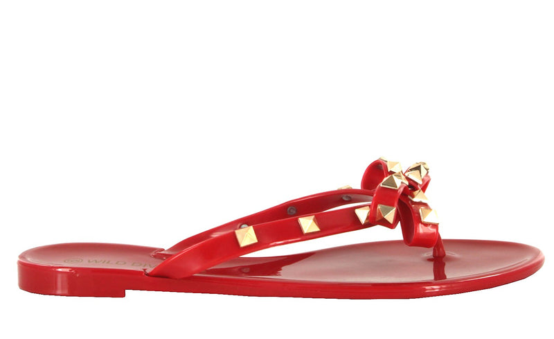 JOJO-01 FLIP FLOP DESIGNER STUDDED JELLY SANDALS