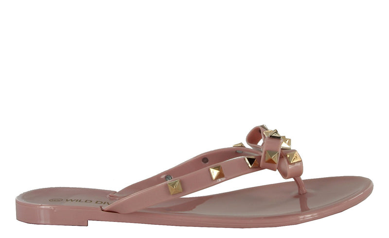 JOJO-01 FLIP FLOP DESIGNER STUDDED JELLY SANDALS