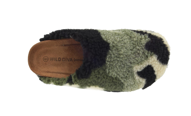 MATCHA-01 COMFY SOFT FAUX SHEARLING SLIPPERS