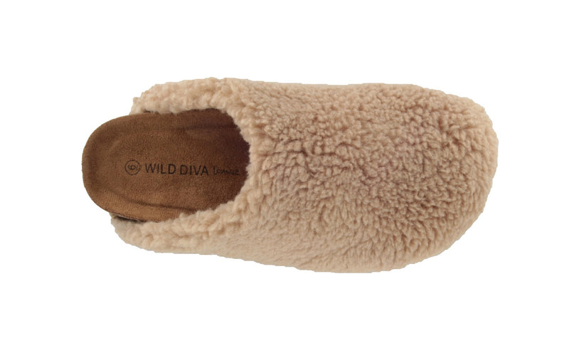 MATCHA-01 COMFY SOFT FAUX SHEARLING SLIPPERS