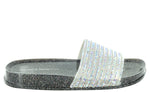 SAL-06 RAINBOW RHINESTON SLIP ON SANDALS