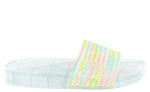 SAL-06 RAINBOW RHINESTON SLIP ON SANDALS
